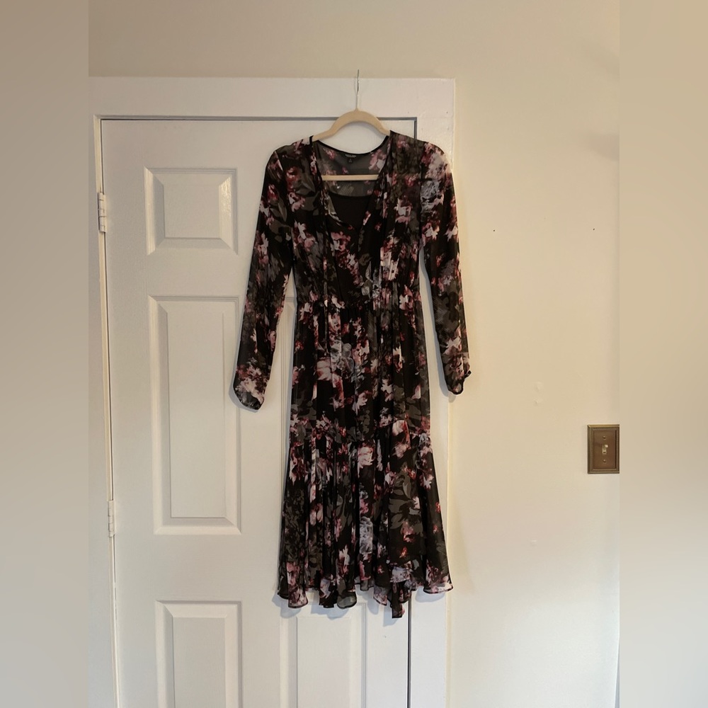 Dark floral print dress